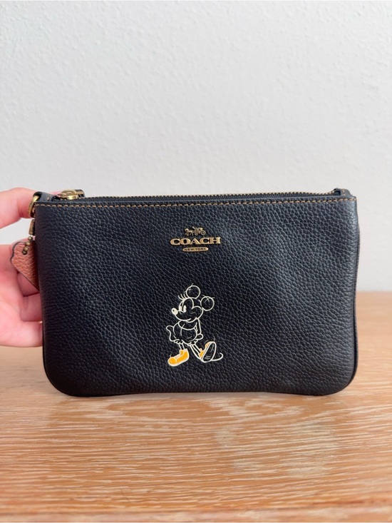 Coach Handbags - Coach x Disney Black Leather Wristlet